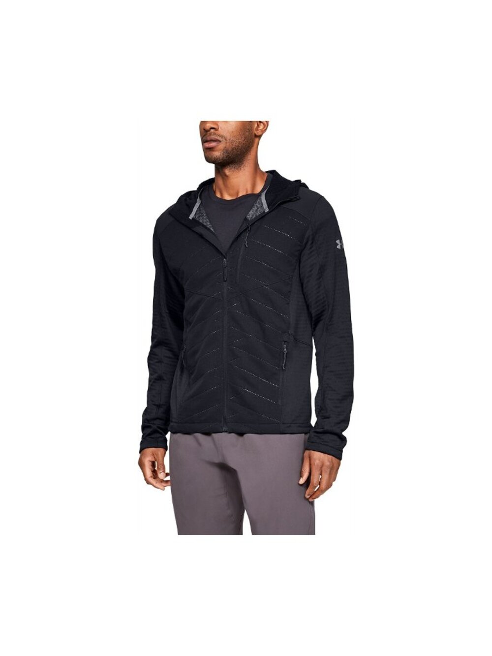 Under Armour Exert Full Zip Black Hooded Men's Medium Track Jacket - 1315103 001
